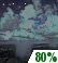 Sunday Night: Showers and possibly a thunderstorm.  Low around 76. Windy, with a northeast wind around 22 mph, with gusts as high as 26 mph.  Chance of precipitation is 80%.